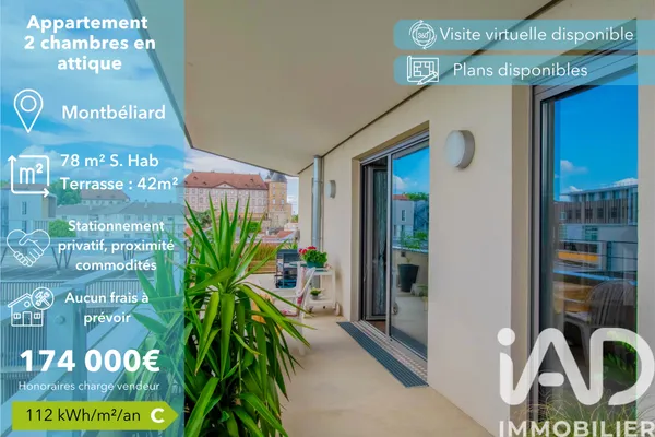 Vente appartement à Montbéliard (25200) : appartement 3 pièces 59 m² — 8