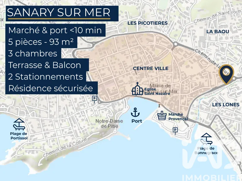 Appartement 5 pièces 93 m² · à Sanary-sur-Mer · 93 m² · 750 000 €