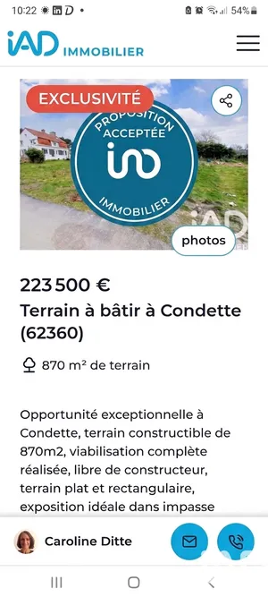 Terrain à bâtir à Condette (62360)