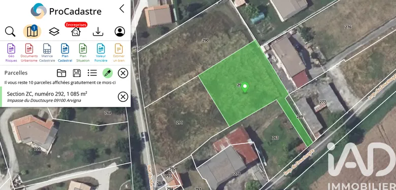 Terrain 1085 m² · à Arvigna · 1 085 m² · 49 000 €