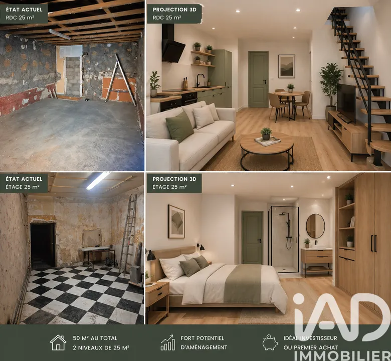 Appartement 2 pièces 50 m² · à Beaurepaire · 50 m² · 34 000 €