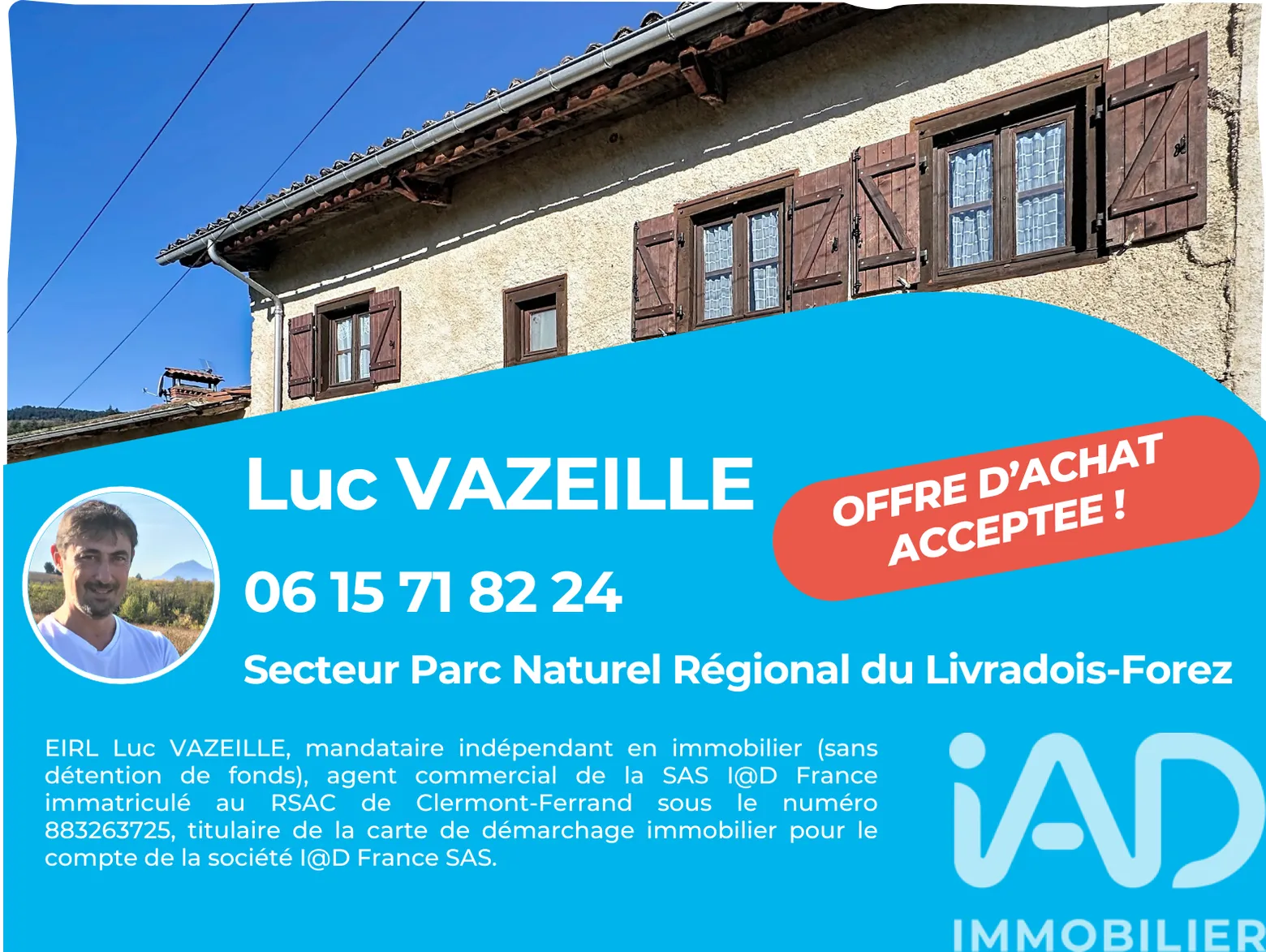 Vente maison à Champétières (63600) : maison de village 6 pièces 138 m² — 6