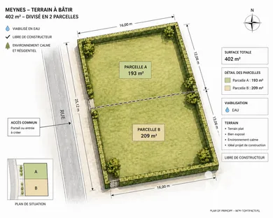 Building plot in Meynes (30840)