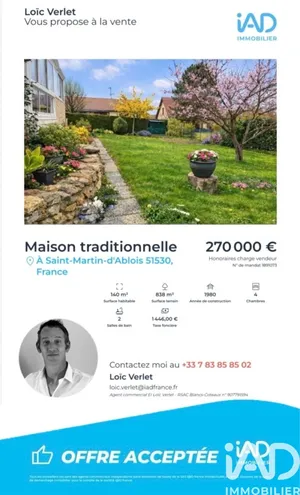 Maison traditionnelle à Saint-Martin-d'Ablois (51530)