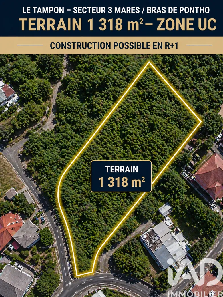 Terrain 1318 m² · à Le Tampon · 1 318 m² · 316 320 €
