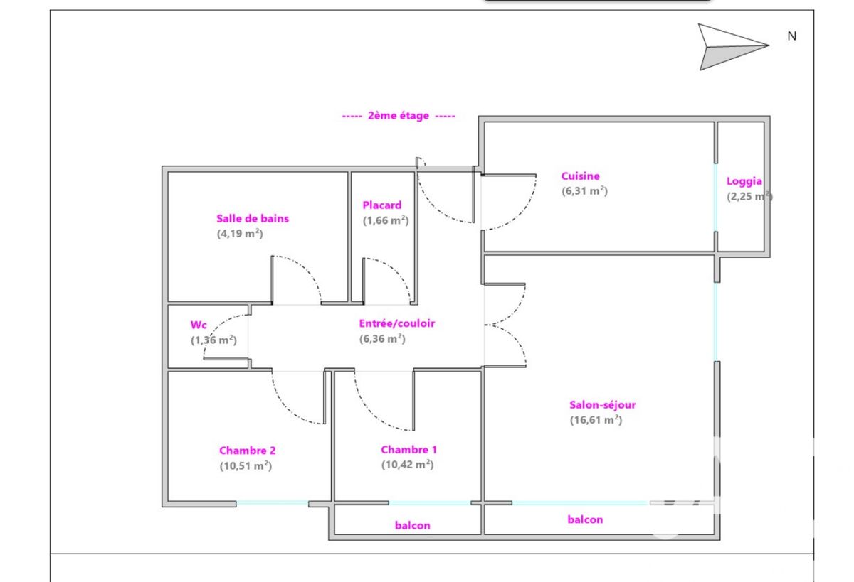 Appartement 3 pièces de 60 m² à Créteil (94000)