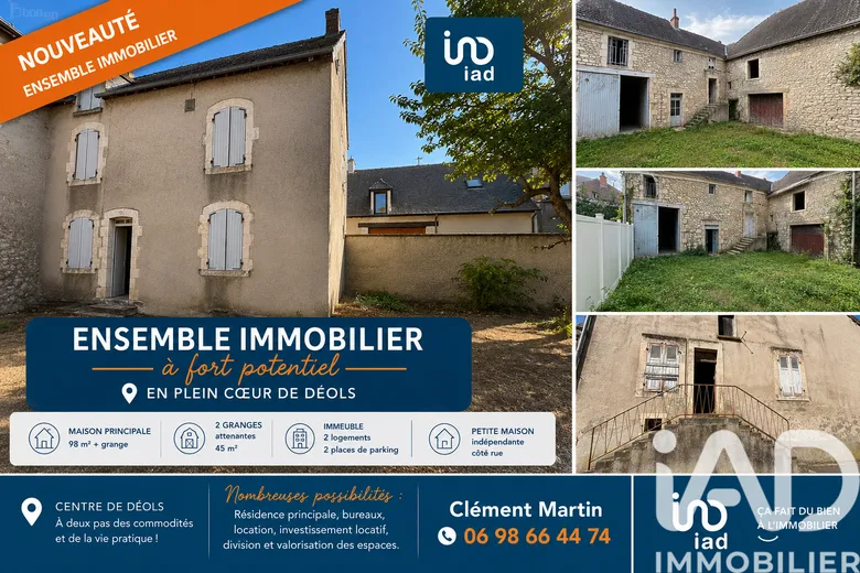Maison 10 pièces 211 m² · à Déols · 211 m² · 196 000 €