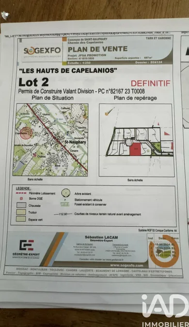 Building plot in Saint-Nauphary (82370)