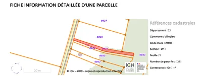 Terrain loisirs à Villedieu (21330)
