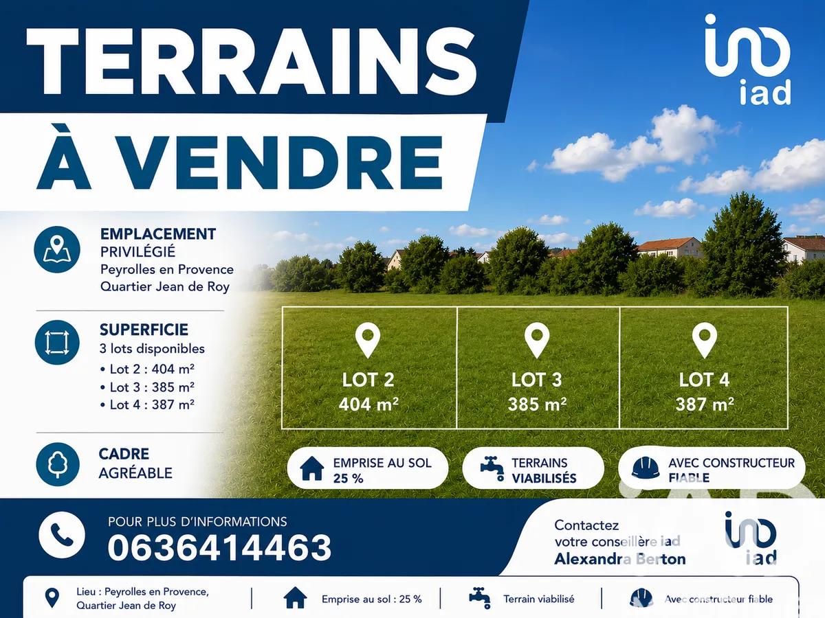 Terrain à vendre 385 m² Peyrolles-en-Provence - photo 1
