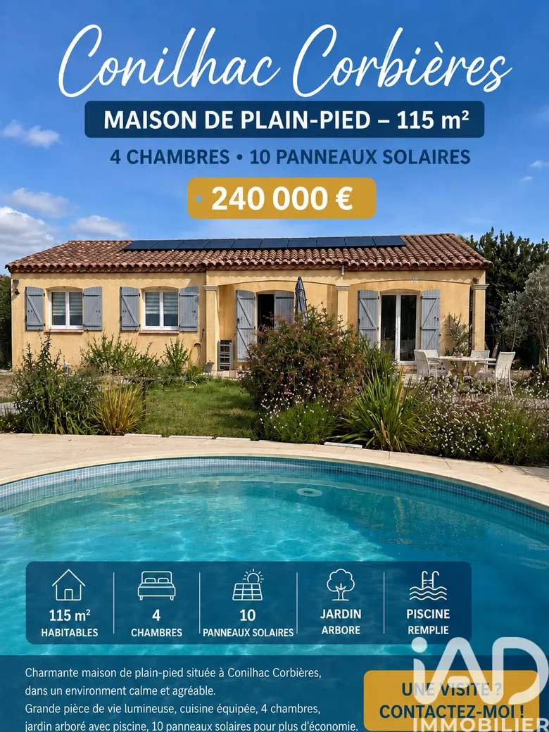 Maison 5 pièces 110 m² · à Conilhac-Corbières · 110 m² · 240 000 €