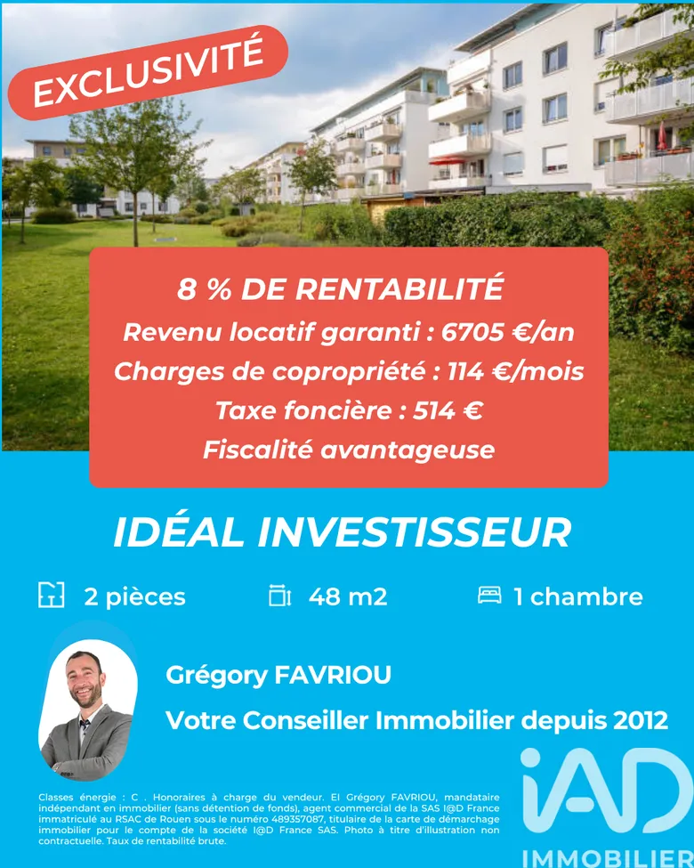Appartement 2 pièces 48 m² · à Rennes · 48 m² · 79 990 €