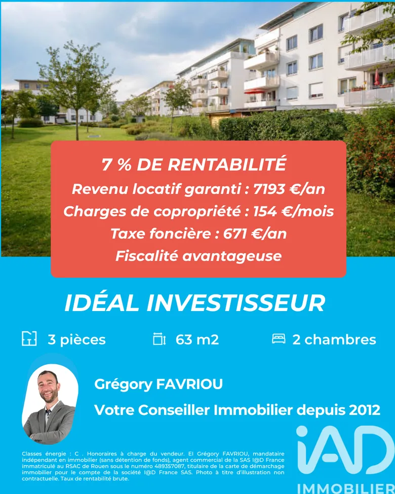 Appartement 3 pièces 63 m² · à Nantes · 63 m² · 99 900 €