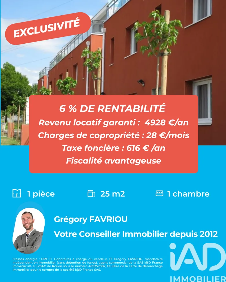 Appartement 1 pièce 25 m² · à Nantes · 25 m² · 68 000 €