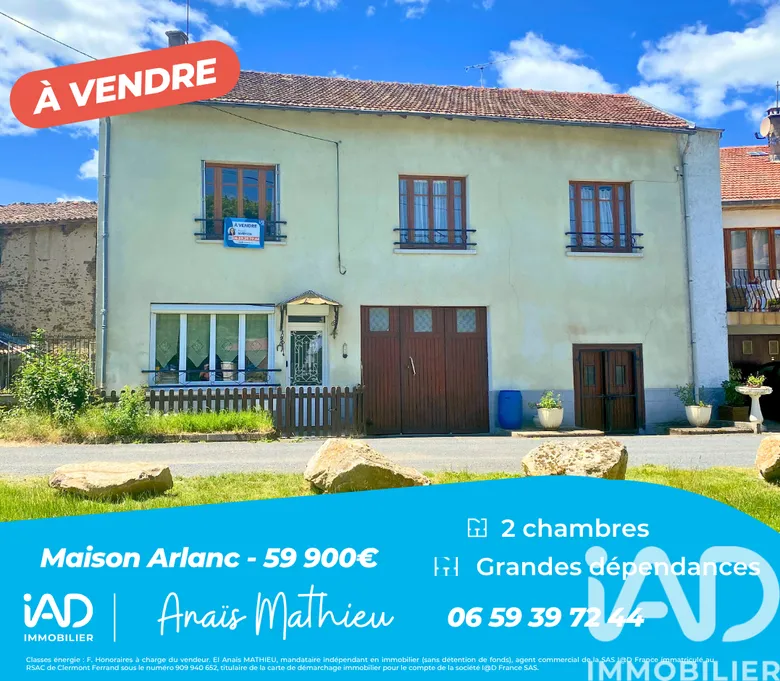 Maison 3 pièces 73 m² · à Arlanc · 73 m² · 59 900 €