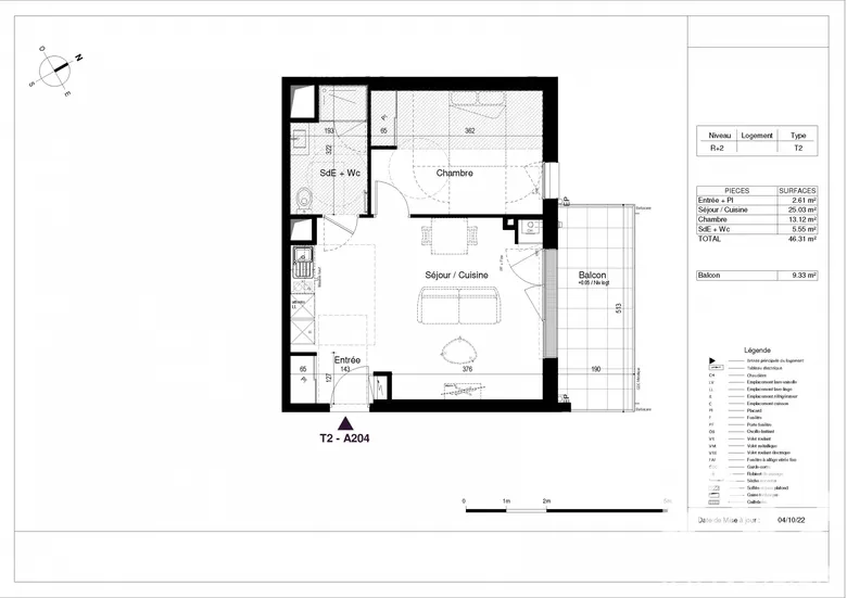 Appartement 2 pièces 46 m² · à La Rochelle · 46,3 m² · 257 000 €