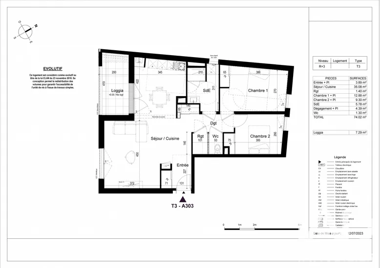 Appartement 3 pièces 74 m² · à La Rochelle · 74 m² · 375 000 €