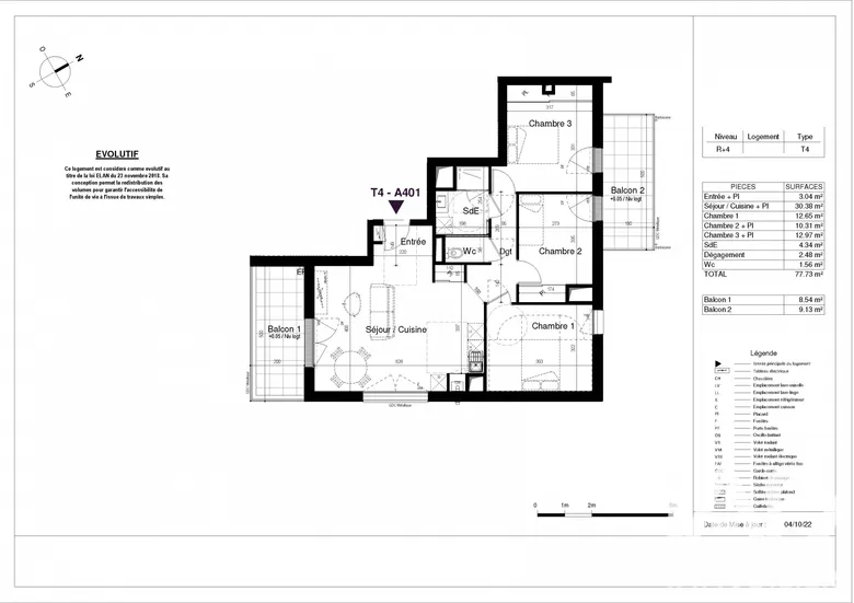Appartement 4 pièces 78 m² · à La Rochelle · 77,7 m² · 386 000 €