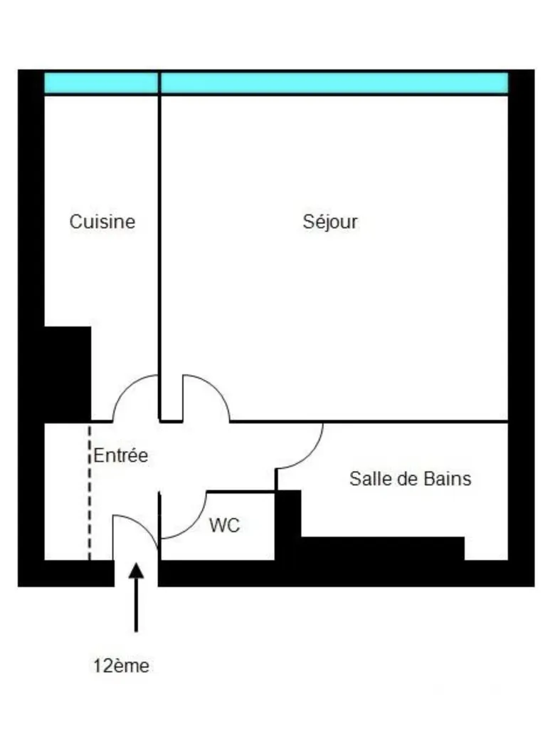 Appartement 1 pièce 35 m² · à Paris · 34,7 m² · 219 000 €