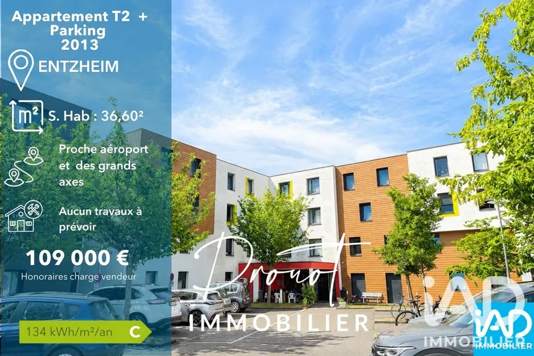 Appartement 2 pièces 37 m² · à Entzheim · 36,6 m² · 109 000 €