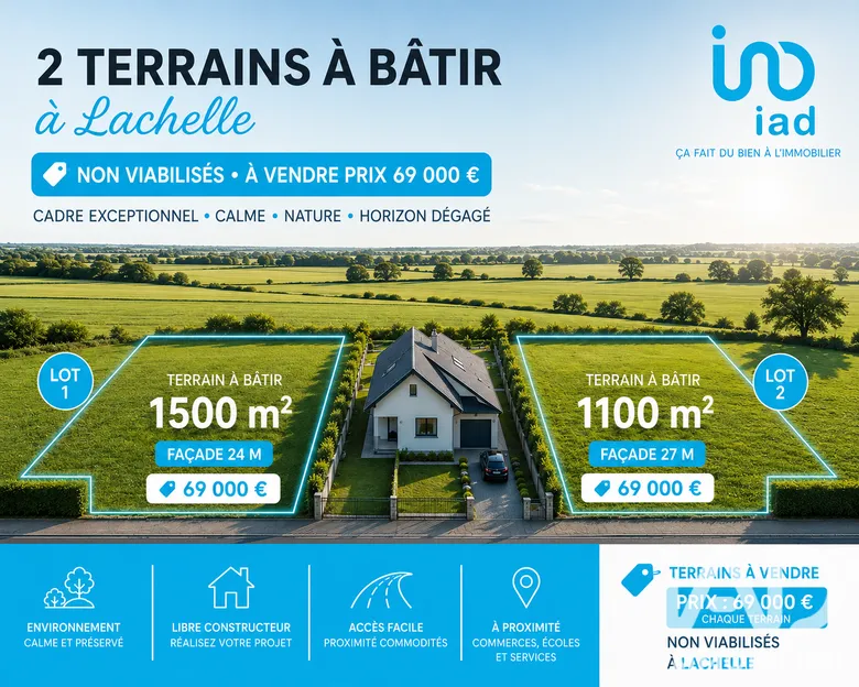 Terrain à bâtir à Lachelle (60190) · 69 000 €