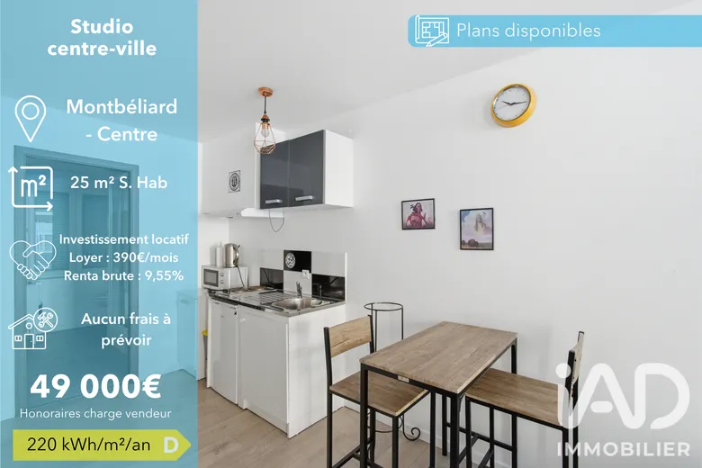 Appartement 1 pièce 26 m² · à Montbéliard · 26 m² · 49 000 €