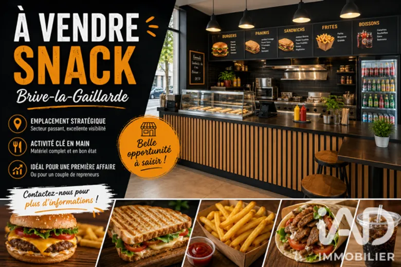 Restauration rapide à Brive-la-Gaillarde (19100) · 40 m² · 45 400 €