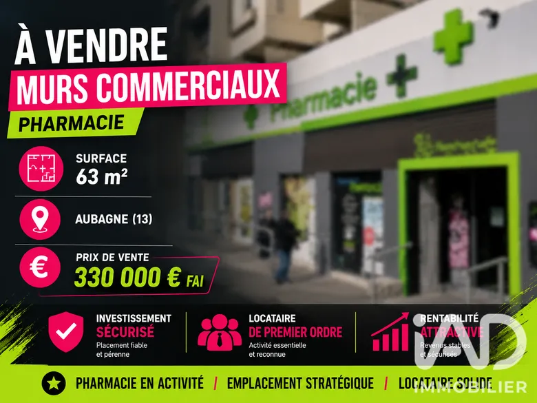 Local commercial 63 m² · à Aubagne · 63 m² · 330 000 €