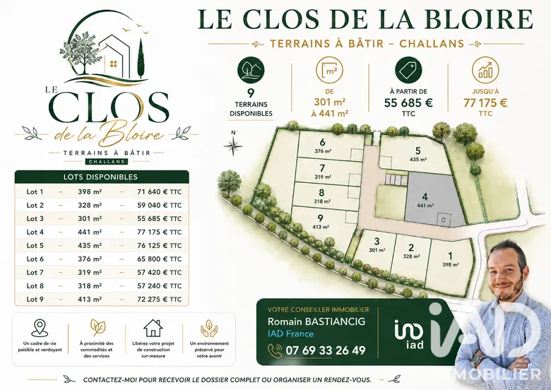 Terrain 441 m² · à Challans · 441 m² · 77 175 €