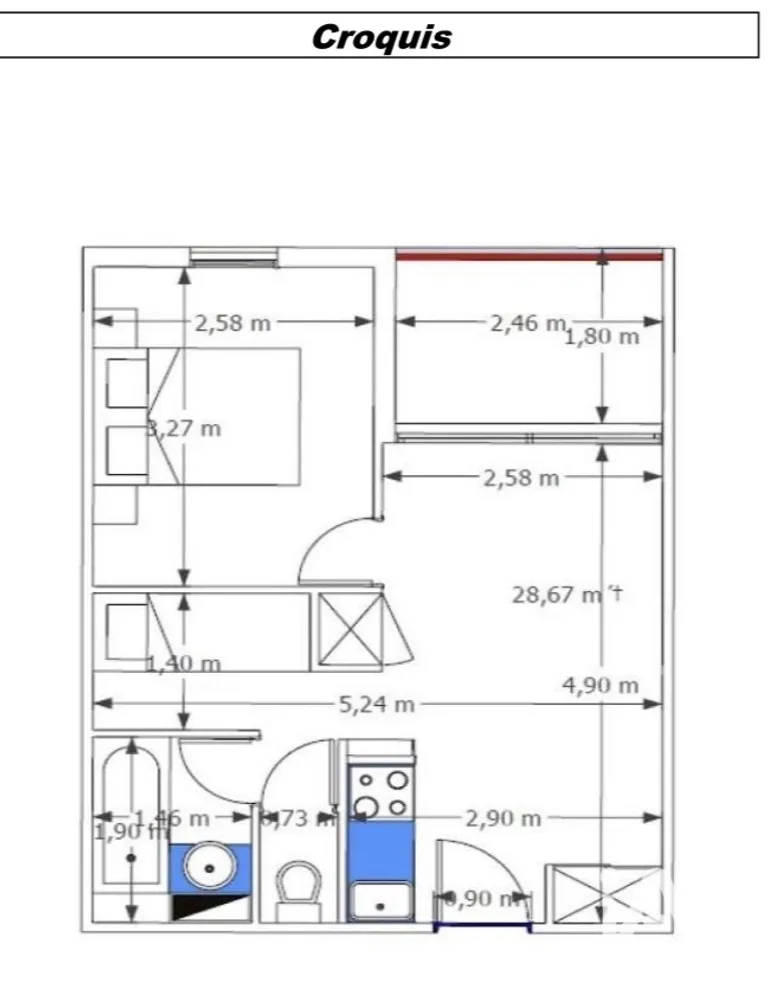 Appartement 2 pièces 28 m² · à Cannes · 28 m² · 98 000 €