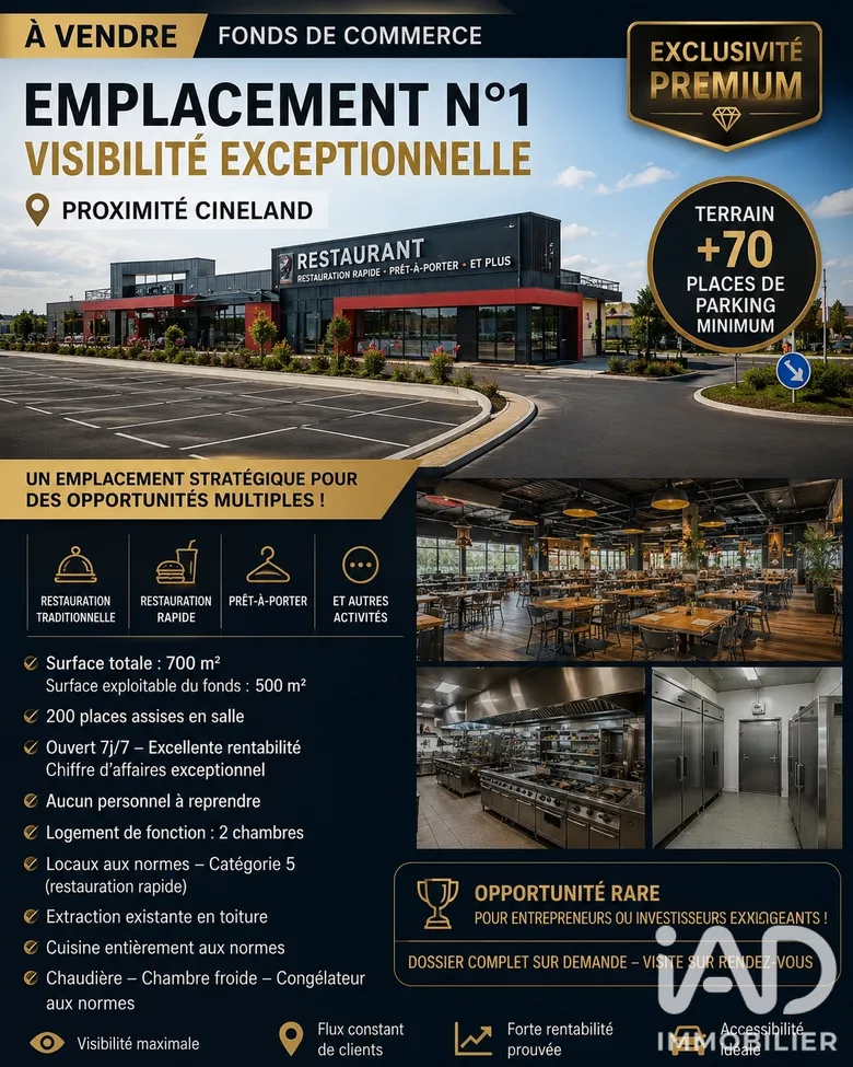 Restaurant à Saint-Brieuc (22000) · 720 m² · 549 988 €