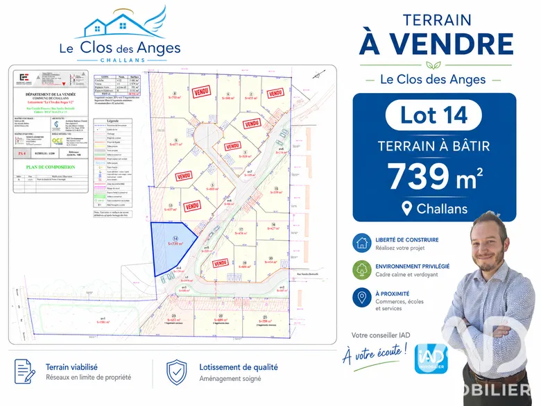 Terrain à bâtir à Challans (85300) · 136 000 €