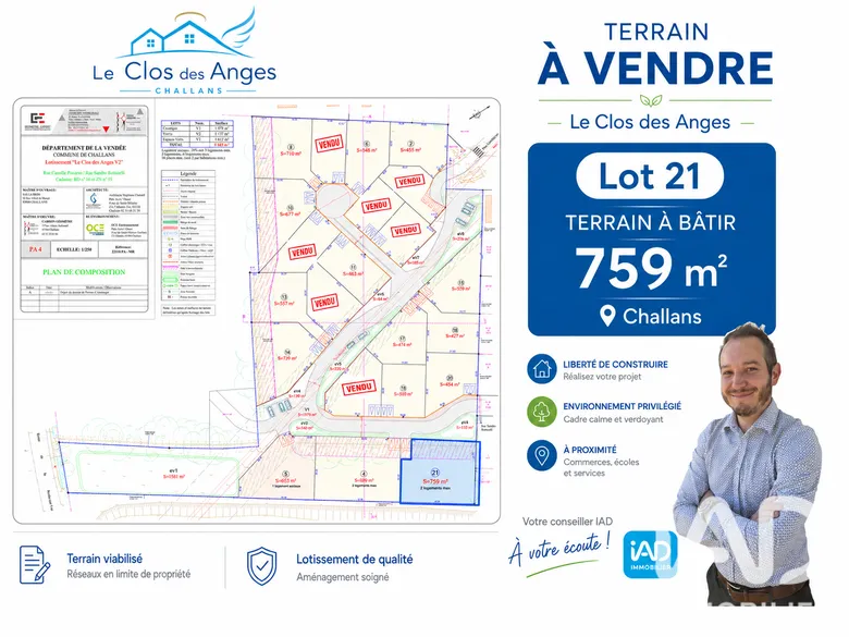 Terrain à bâtir à Challans (85300) · 127 000 €