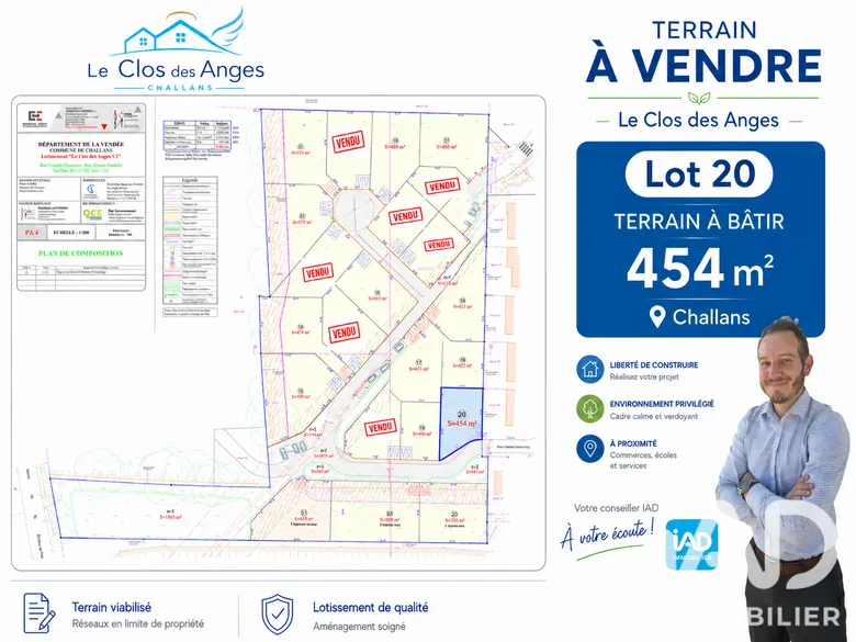 Terrain à bâtir à Challans (85300) · 74 900 €