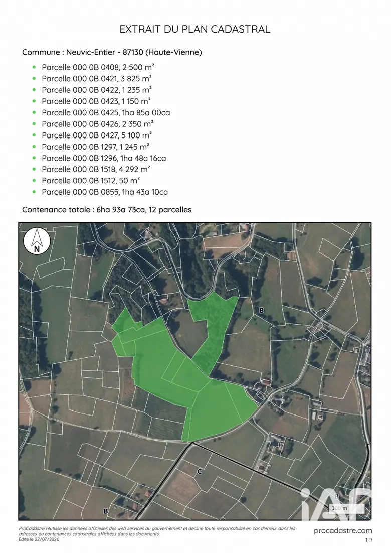 Terrain agricole à Neuvic-Entier (87130) · 45 000 €