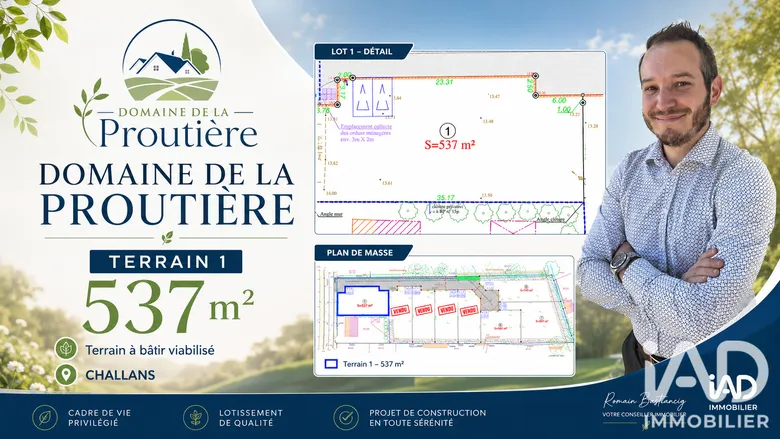 Terrain à bâtir à Challans (85300) · 80 000 €