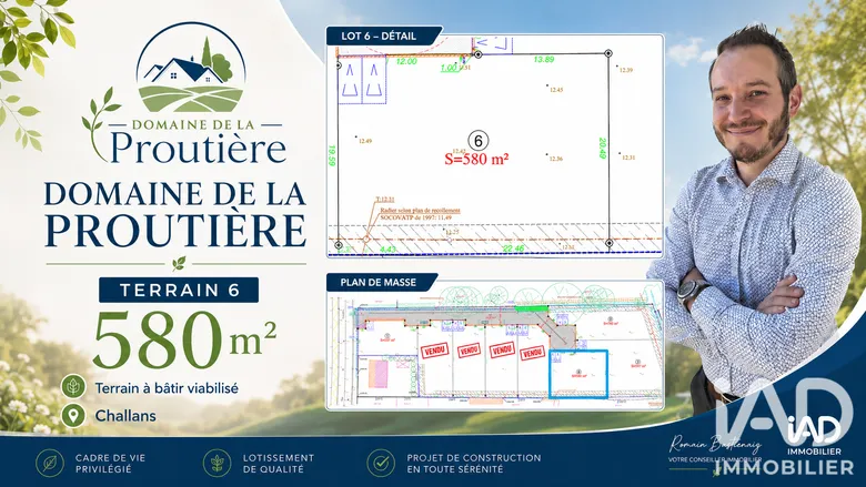 Terrain à bâtir à Challans (85300) · 127 000 €