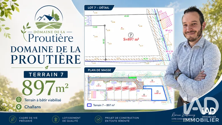Terrain à bâtir à Challans (85300) · 138 000 €