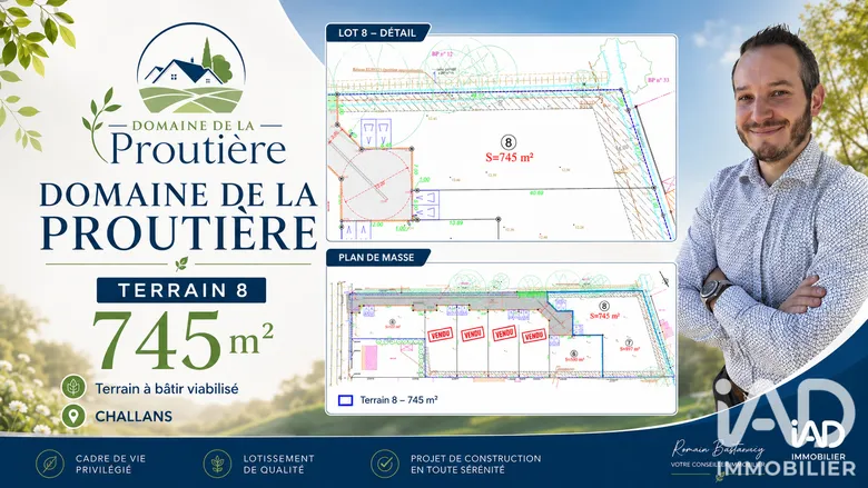 Terrain à bâtir à Challans (85300) · 117 000 €