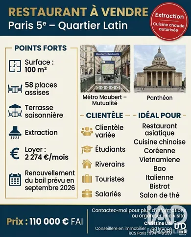 Restaurant à Paris (75005)