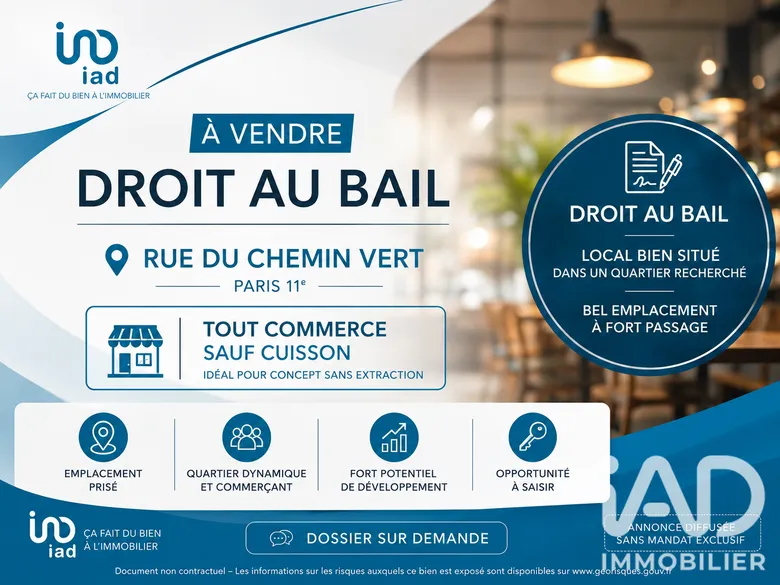 Droit au bail à Paris (75011) · 40 m² · 112 000 €