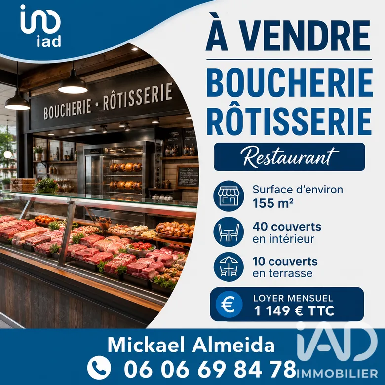 Boucherie, Charcuterie​ à Versailles (78000) · 155 m² · 639 000 €