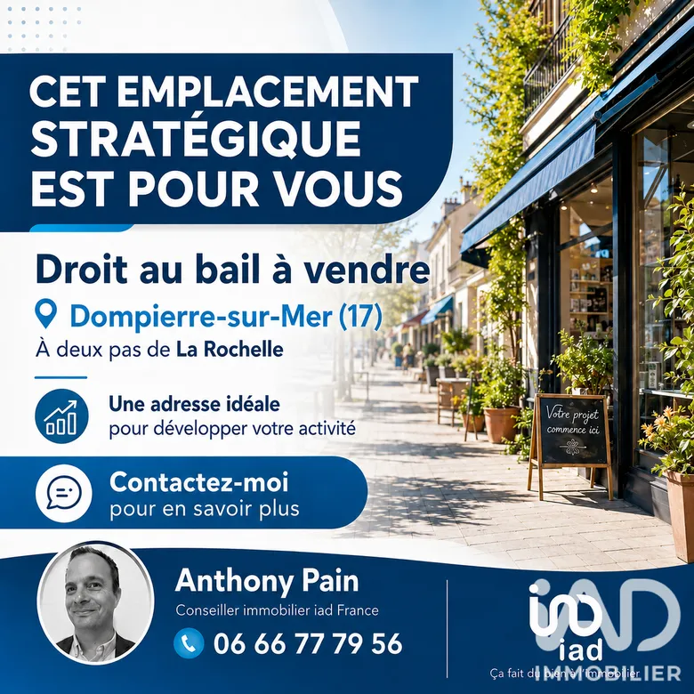 Droit au bail à Dompierre-sur-Mer (17139) · 96 m² · 33 800 €