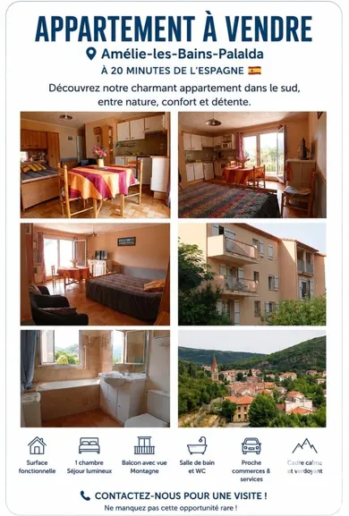 Appartement à Amélie-les-Bains-Palalda (66110)