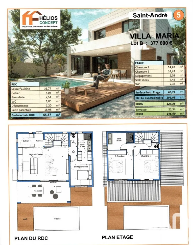 Maison 4 pièces 125 m² · à Saint-André · 125 m² · 375 000 €