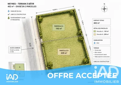 Terrain à bâtir à Meynes (30840)