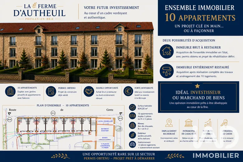 Immeuble 3 pièces 634 m² · à Presles-en-Brie · 634 m² · 945 000 €