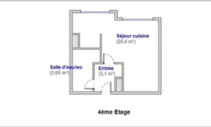 Studio à Levallois-Perret (92300)