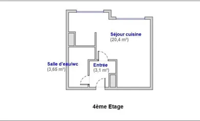 Studio à Levallois-Perret (92300)