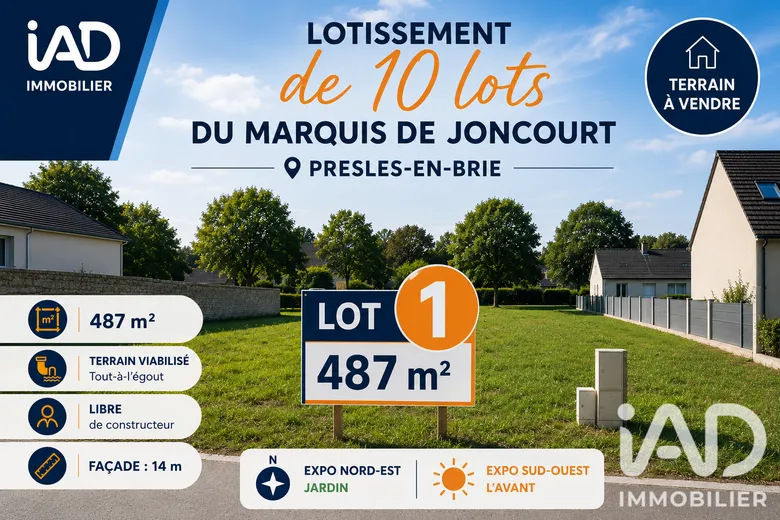 Terrain à Presles-en-Brie (77220) · 168 000 €